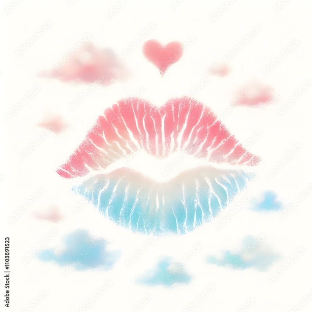 키스마크 일러스트, 파스텔화 (Kiss mark illustration, pastel painting) 키스마크 일러스트, 파스텔화 (Kiss mark illustration, pastel painting)