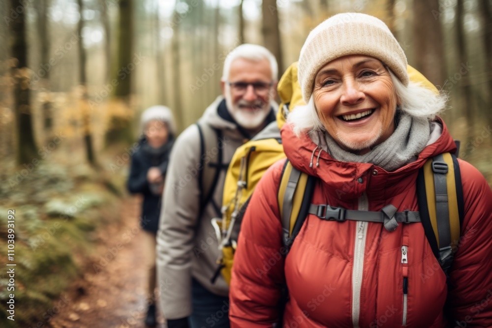 Portrait of a Active seniors on country walk Portrait of a Active seniors on country walk