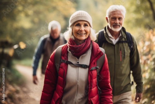 Portrait of a Active seniors on country walk