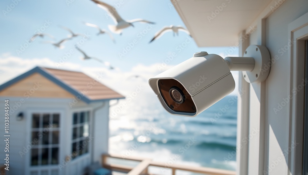 Coastal Home Security Outdoor CCTV Camera Ocean View Coastal Home Security Outdoor CCTV Camera Ocean View