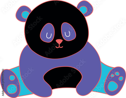 panda silhouette vector art illustration white background