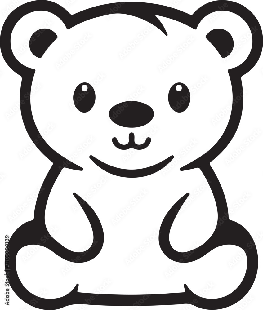 Fototapeta premium panda silhouette vector art illustration white background