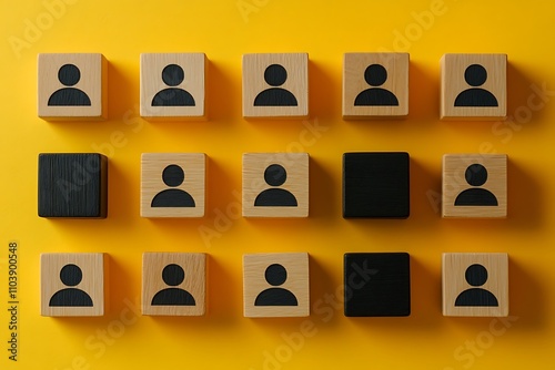 Incomplete Workforce Diversity Person Icons on Yellow
