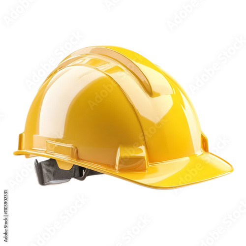 Bright Yellow Construction Helmet for Safety in Workplace Settings