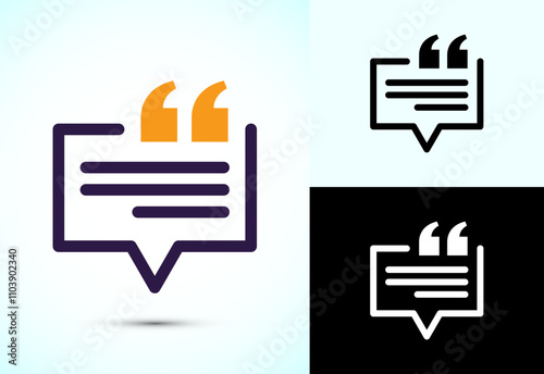 Testimonial icon, Quote icon, Quotation mark sign