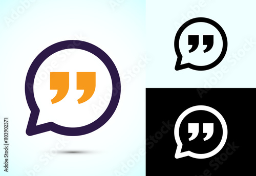 Testimonial icon, Quote icon, Quotation mark sign