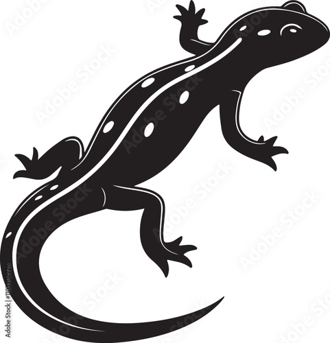 Salamander silhouette vector art and illustration design.