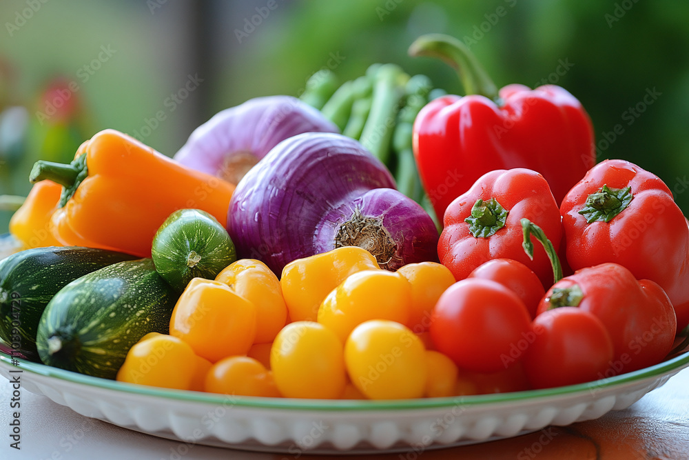 Vegetables on a plate. Vegetables on a plate.