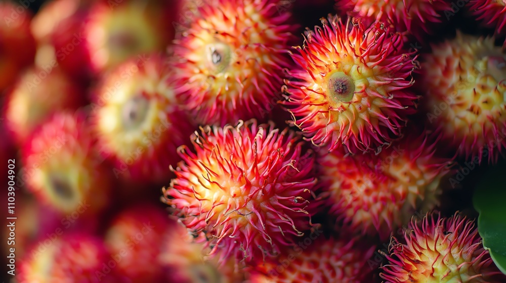 Vibrant close-up of spiky fruits, showcasing their unique texture and colorful appearance, perfect for food and nature themes. Vibrant close-up of spiky fruits, showcasing their unique texture and colorful appearance, perfect for food and nature themes.