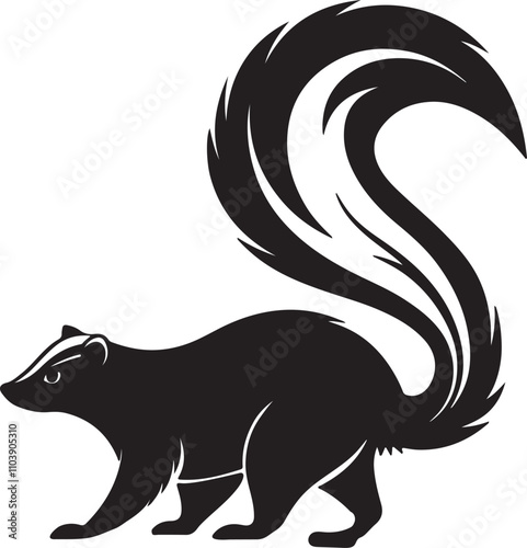 Skunk silhouette vector art and illustration design.