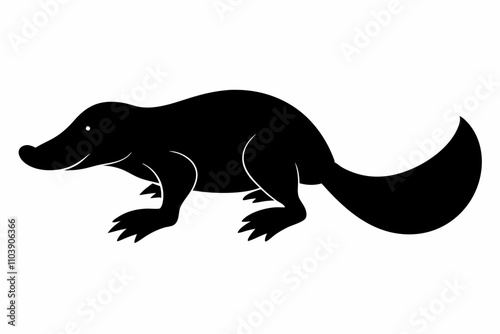 a platypus  silhouette vector  illustration photo