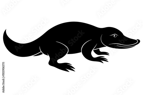 a platypus  silhouette vector  illustration photo