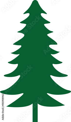 Green tree, Christmas, evergreen size of 3.5 / 3.5 svg vector cut file Cricut silhouette design for t-shirt car decor sticker etc 