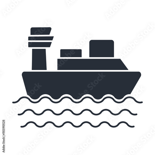 Cruise ship icon. vector.Editable stroke.linear style sign for use web design,logo.Symbol illustration.