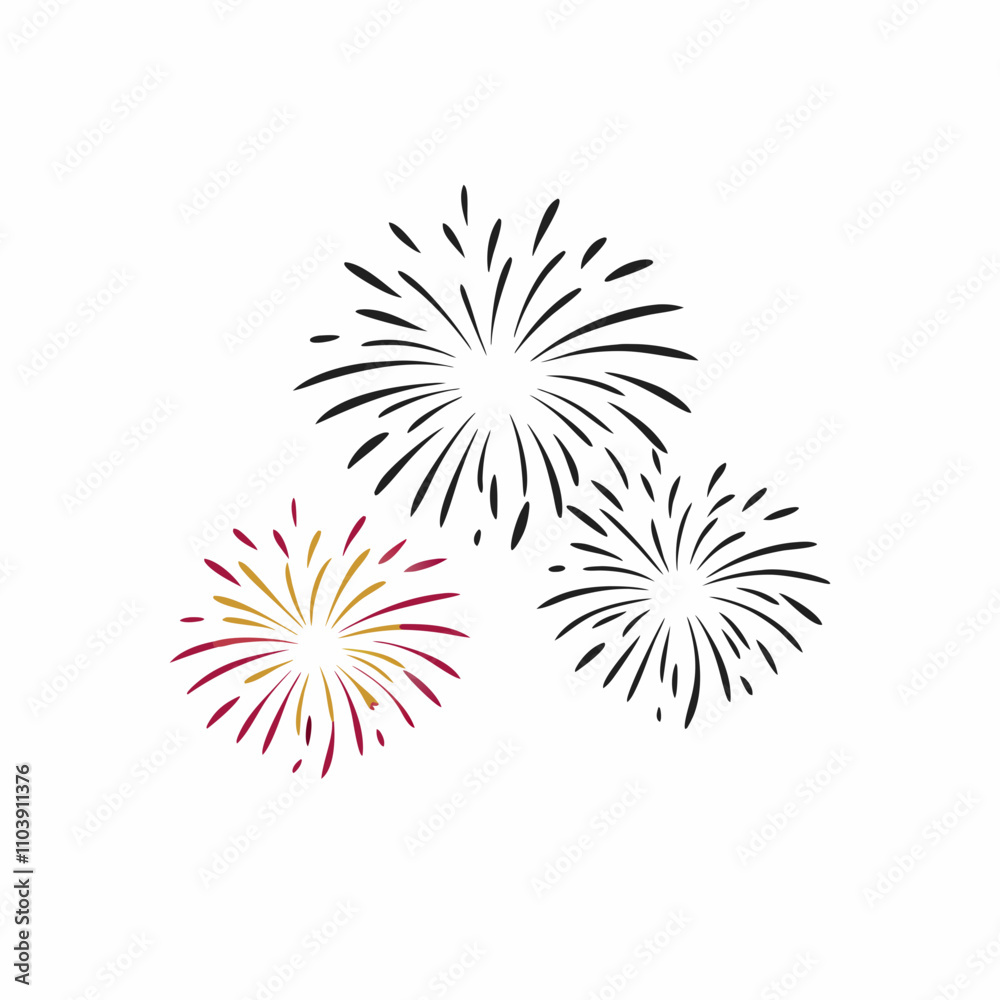 Obraz premium Fireworks Burst silhouette vector