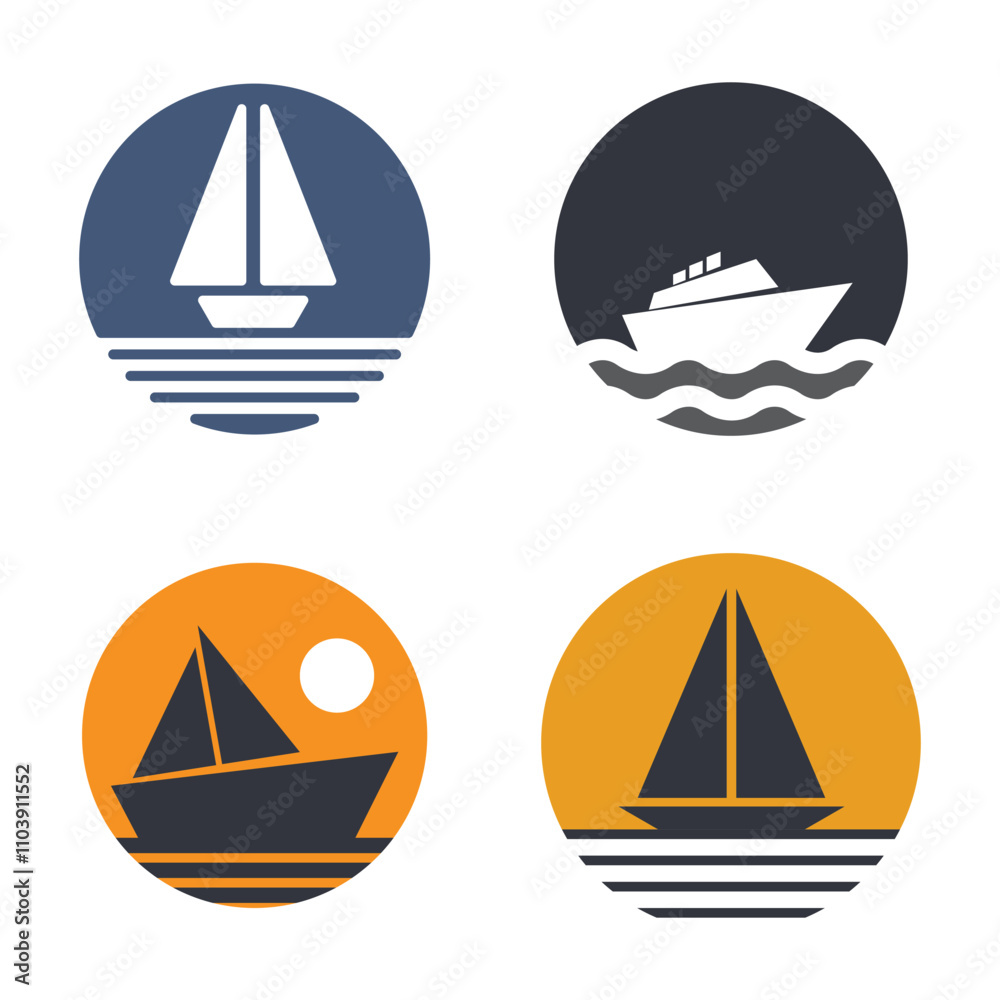 Boat or Sail Logo Template Icon Boat or Sail Logo Template Icon