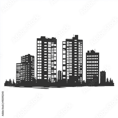 Сomposition of silhouettes of multi-storey buildings