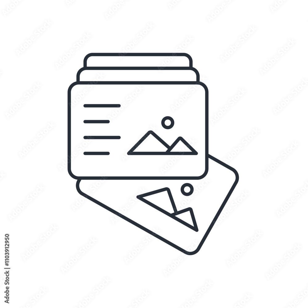 Postcard icon. vector.Editable stroke.linear style sign for use web design,logo.Symbol illustration. Postcard icon. vector.Editable stroke.linear style sign for use web design,logo.Symbol illustration.
