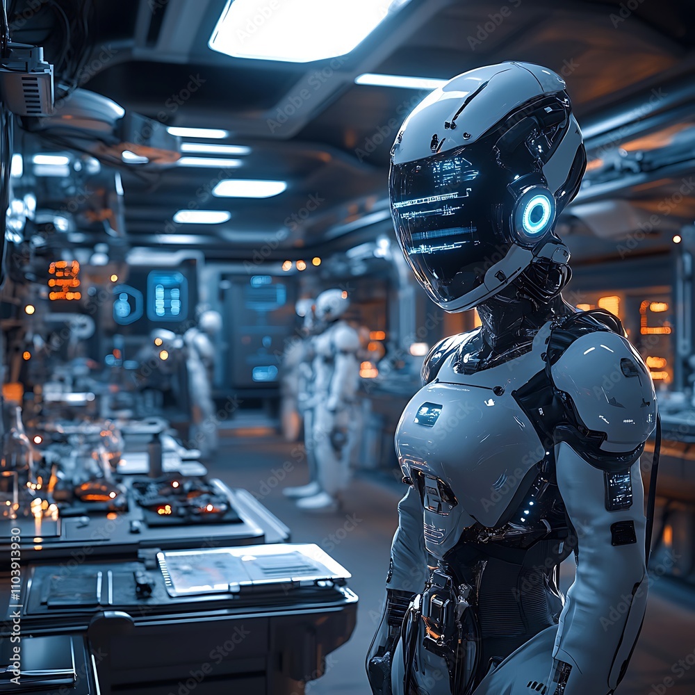 Futuristic Robotics in a High-Tech Environment Futuristic Robotics in a High-Tech Environment
