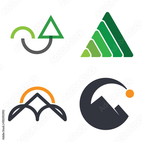 Simple Mountain Logo Template Icon