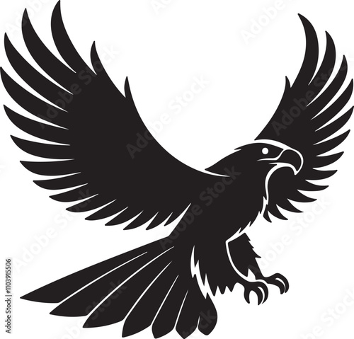 Eagle silhouette vector art and illustration design.