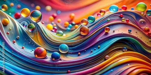 Vibrant Abstract Wave with Colorful Circles Creating a Dynamic Visual Experience for Artistic and Creative Projects