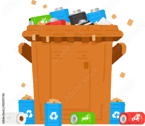 Disorder Urban Waste Trash Bin