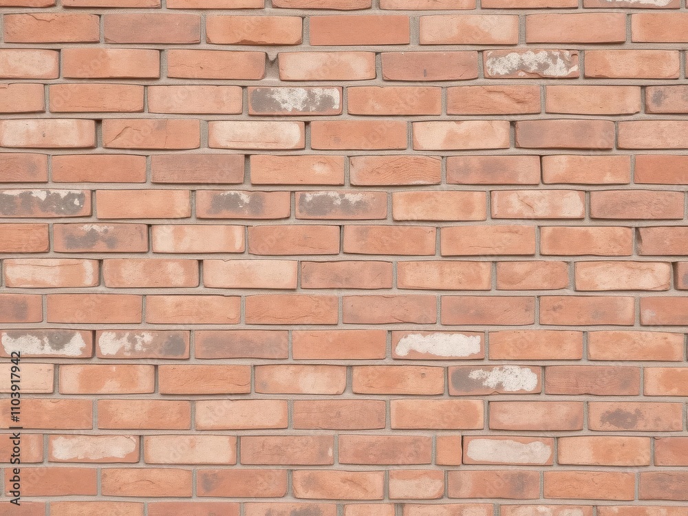 Obraz premium Rustic red brick wall with natural texture for background or design element, wall, architecture