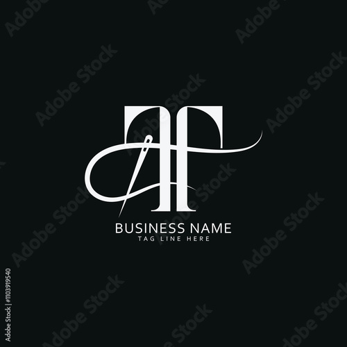 Modern Letter T Tailor Logo With Vector Icon
