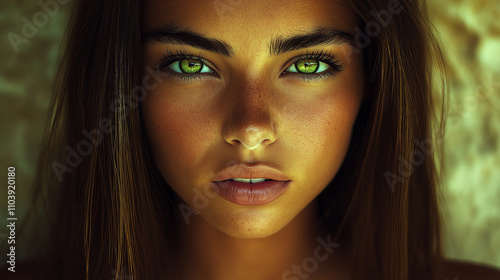 Beleza Feminina: Close-up de Mulher Sorridente com Maquiagem e Glamour