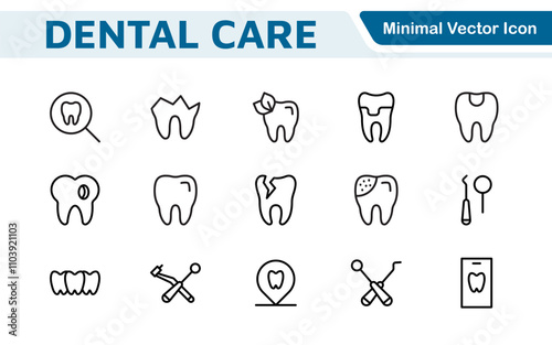 Dental Icon Set. A comprehensive collection of vibrant and professional icons for dental practices, perfect for patient communication to promote oral health awareness.