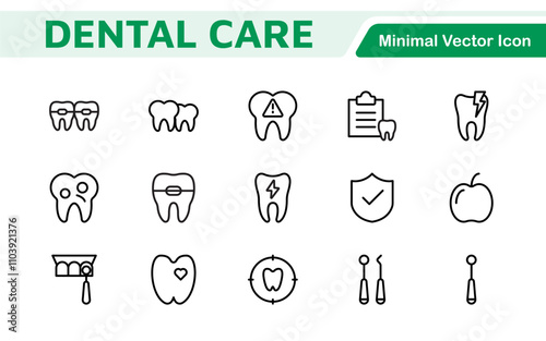 Dental Icon Set. A comprehensive collection of vibrant and professional icons for dental practices, perfect for patient communication to promote oral health awareness.