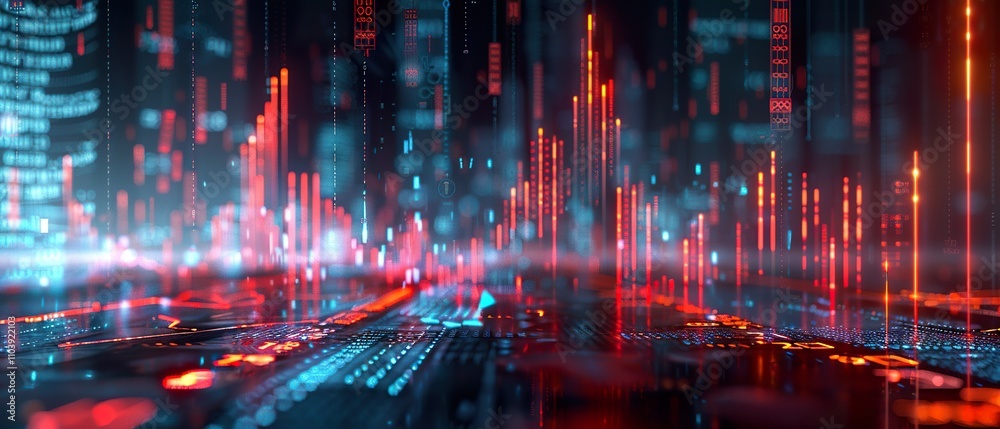 Abstract 3D Stock Graph Illustration: Upward Trends in High-Tech Financial Environment Abstract 3D Stock Graph Illustration: Upward Trends in High-Tech Financial Environment