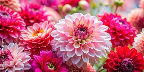 Vibrant Composition of Pink, Red, and White Flowers in Macro Photography Showcasing Nature's Beauty and Texture in Stunning Detail for Floral Enthusiasts and Designers