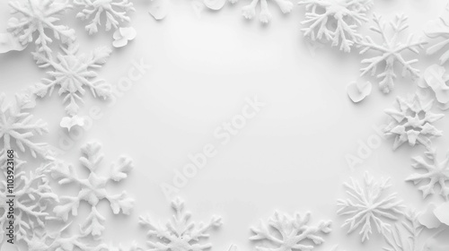 Christmas frame background,snow flakes,top view,copy space,banner,new year holiday concept