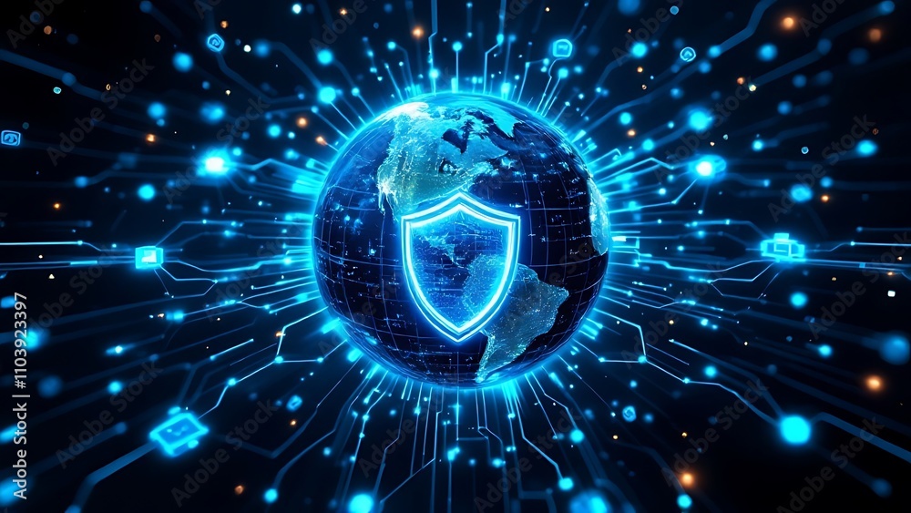 Fototapeta premium Security global network