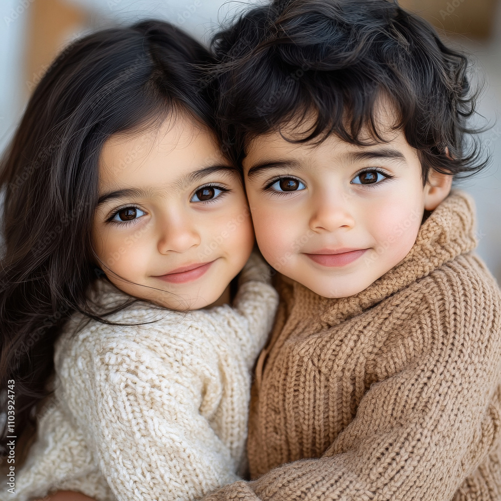 happy indian brother and sister wearing sweaters happy indian brother and sister wearing sweaters