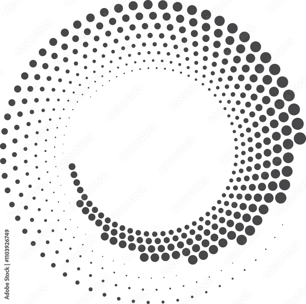 A black and white image of a circle with many dots A black and white image of a circle with many dots