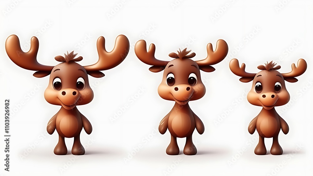 cute little moose cartoon character isolated on white background Generative AI
cute little moose cartoon character isolated on white background Generative AI