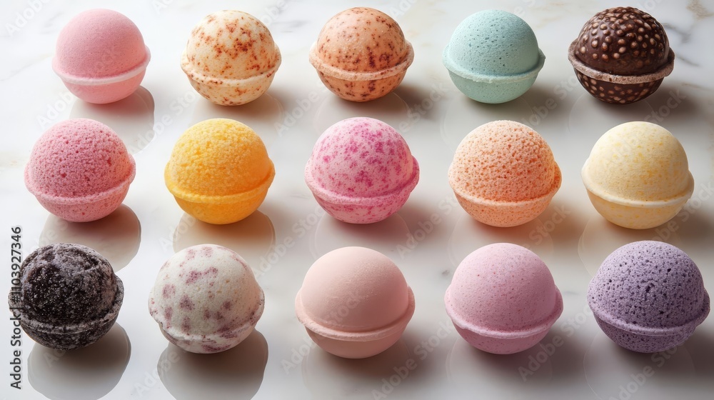 Obraz premium A vibrant collection of bath bombs.