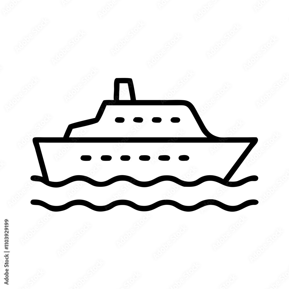 Good icon of a cruise liner on waves
Good icon of a cruise liner on waves
