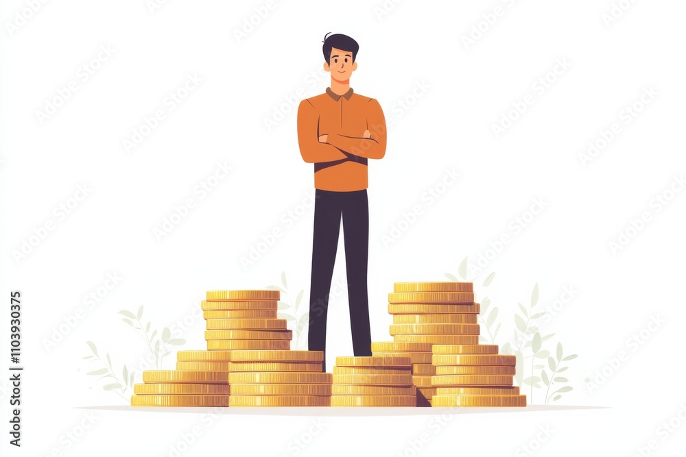 Conceptual flat business illustration on isolated white background Conceptual flat business illustration on isolated white background