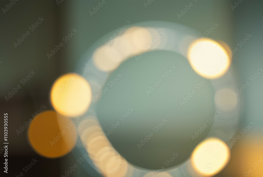 Blurred lights circle. Abstract bokeh image; soft, warm glow evokes feelings of calmness and serenity.  Perfect for backgrounds.