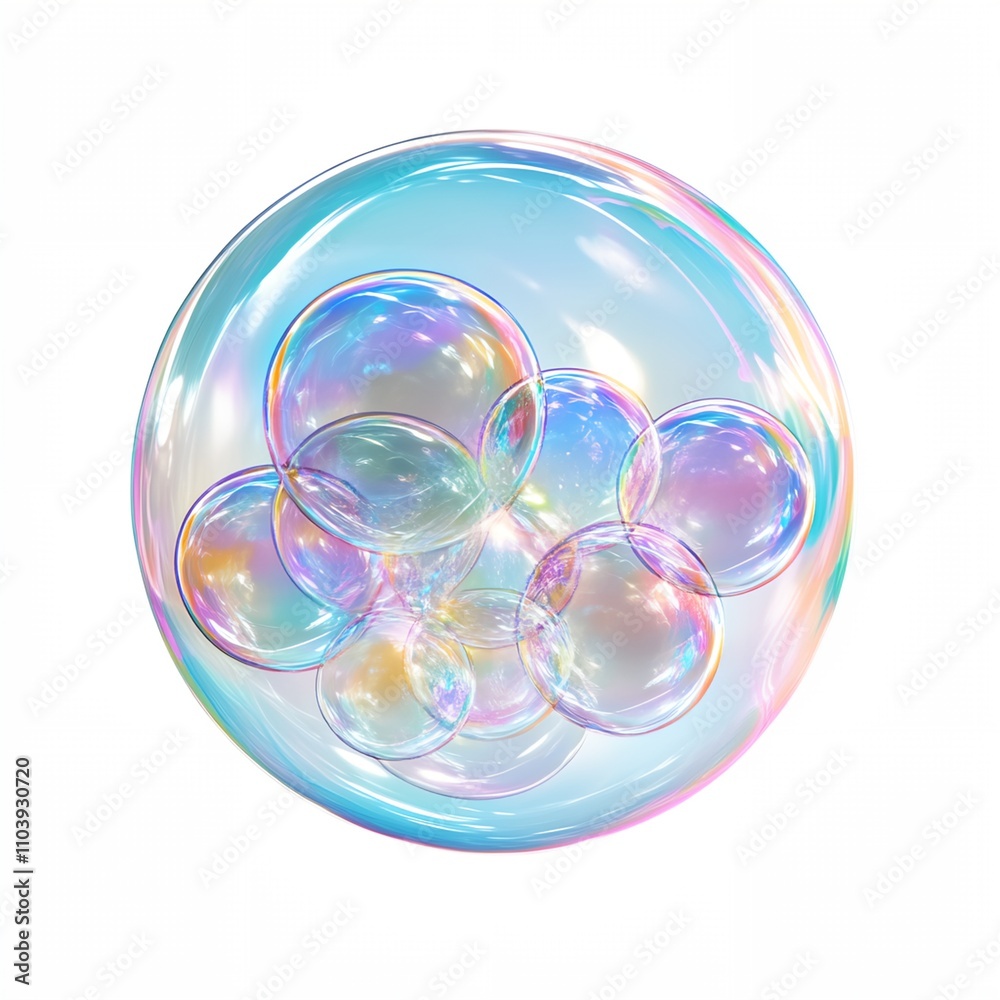 A colorful sphere of bubbles with a white background. The bubbles are of different sizes and colors, creating a sense of movement and energy. Scene is playful and whimsical A colorful sphere of bubbles with a white background. The bubbles are of different sizes and colors, creating a sense of movement and energy. Scene is playful and whimsical