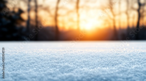 Sparkling Snow at Sunset, A Winter Wonderland