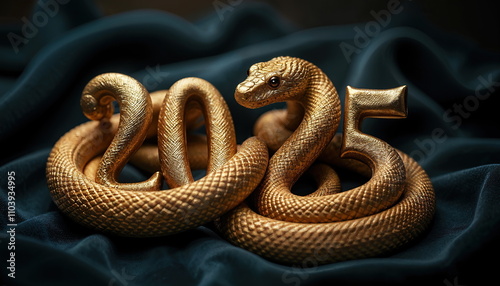 Golden Snake Coiled Around 