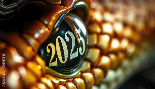 Reflection of the snake's eye with the number 