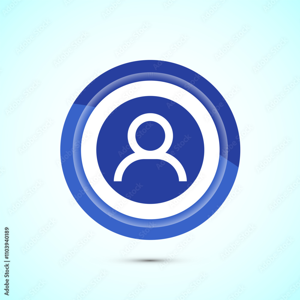 User profile icon design illustration, User profile avatar, Blue Color Button Design User profile icon design illustration, User profile avatar, Blue Color Button Design