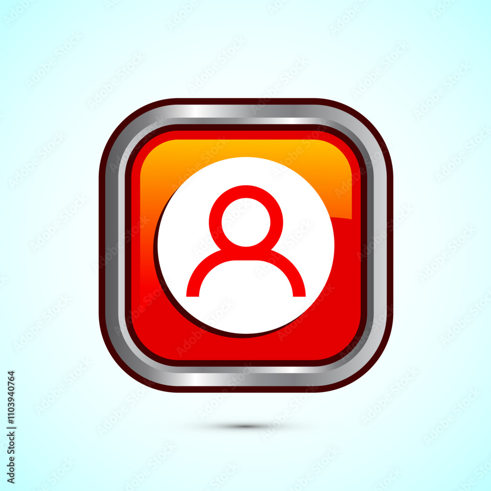 User profile icon design illustration, User profile avatar, Orange Color Square Button Design User profile icon design illustration, User profile avatar, Orange Color Square Button Design
