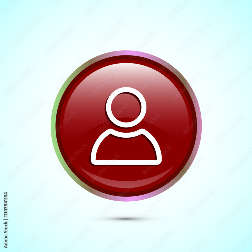 User profile icon design illustration, User profile avatar, Red Color Round Button Design User profile icon design illustration, User profile avatar, Red Color Round Button Design